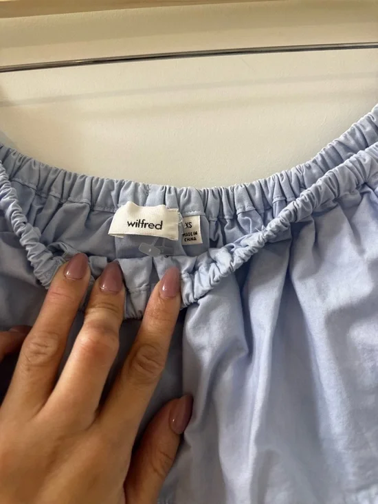 Wilfred Light Blue Off-Shoulder Ruffle Top - Picture 2 of 2